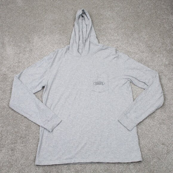 Vineyard Vines Hoodie Mens Small Gray Football L/S Pullover Hooded Sweatshirt - Picture 2 of 14